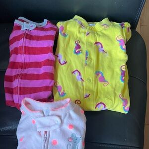 Baby girl Sleepers BUNDLE of 3